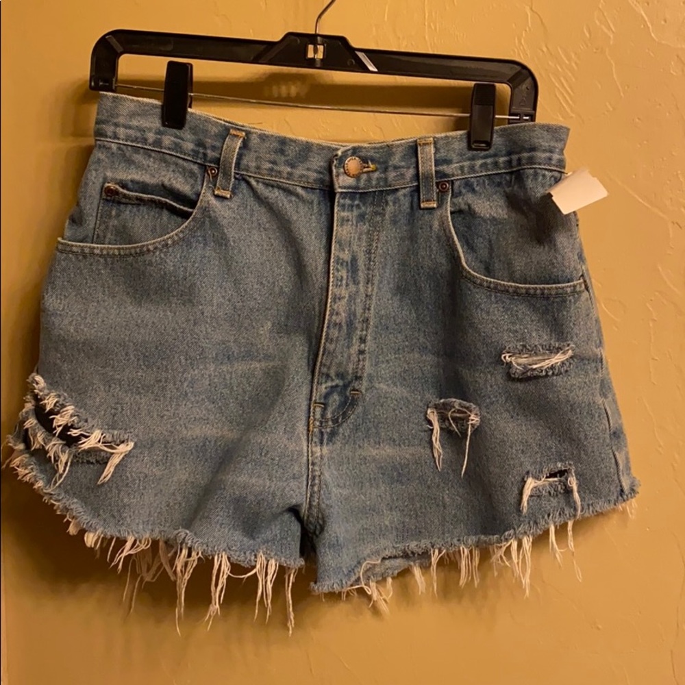 high waist jean shorts